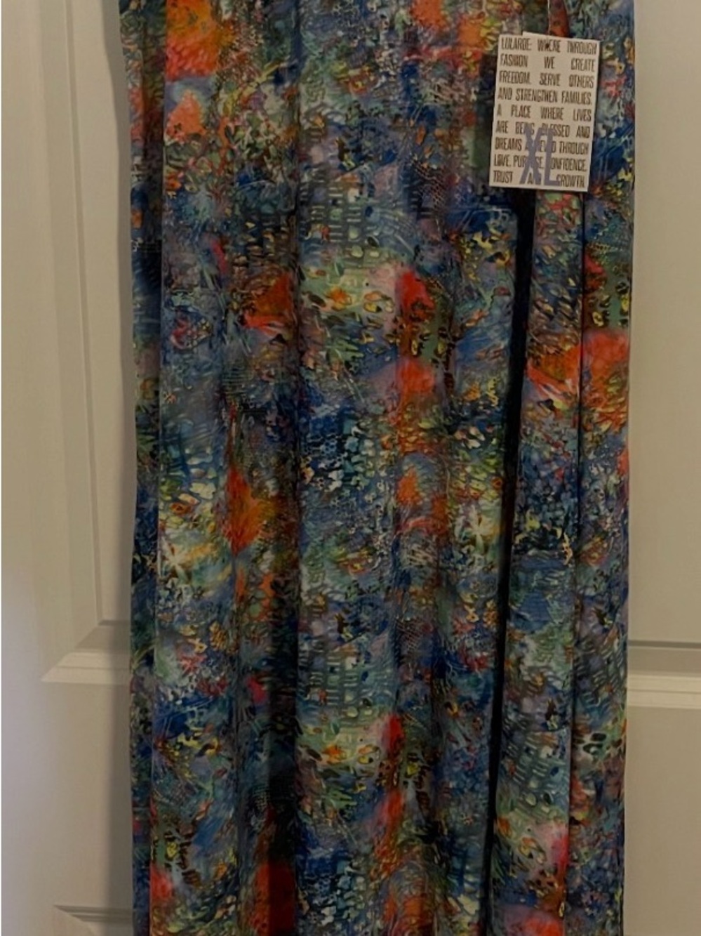 LuLaRoe Blue Multicolor Abstract Print Maxi Skirt
